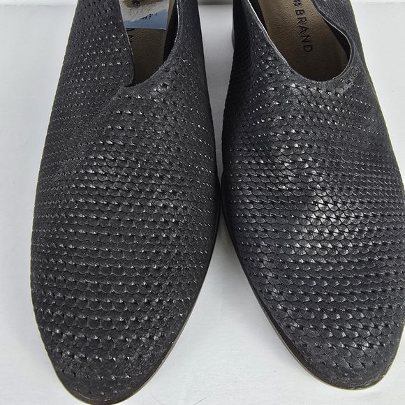 NWOT Lucky Brand Leather Womens Lideton Pump Size 8 M Slingback BlockHeel Black - Picture 2 of 10